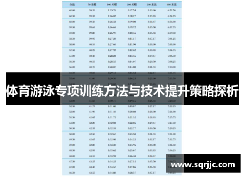 体育游泳专项训练方法与技术提升策略探析